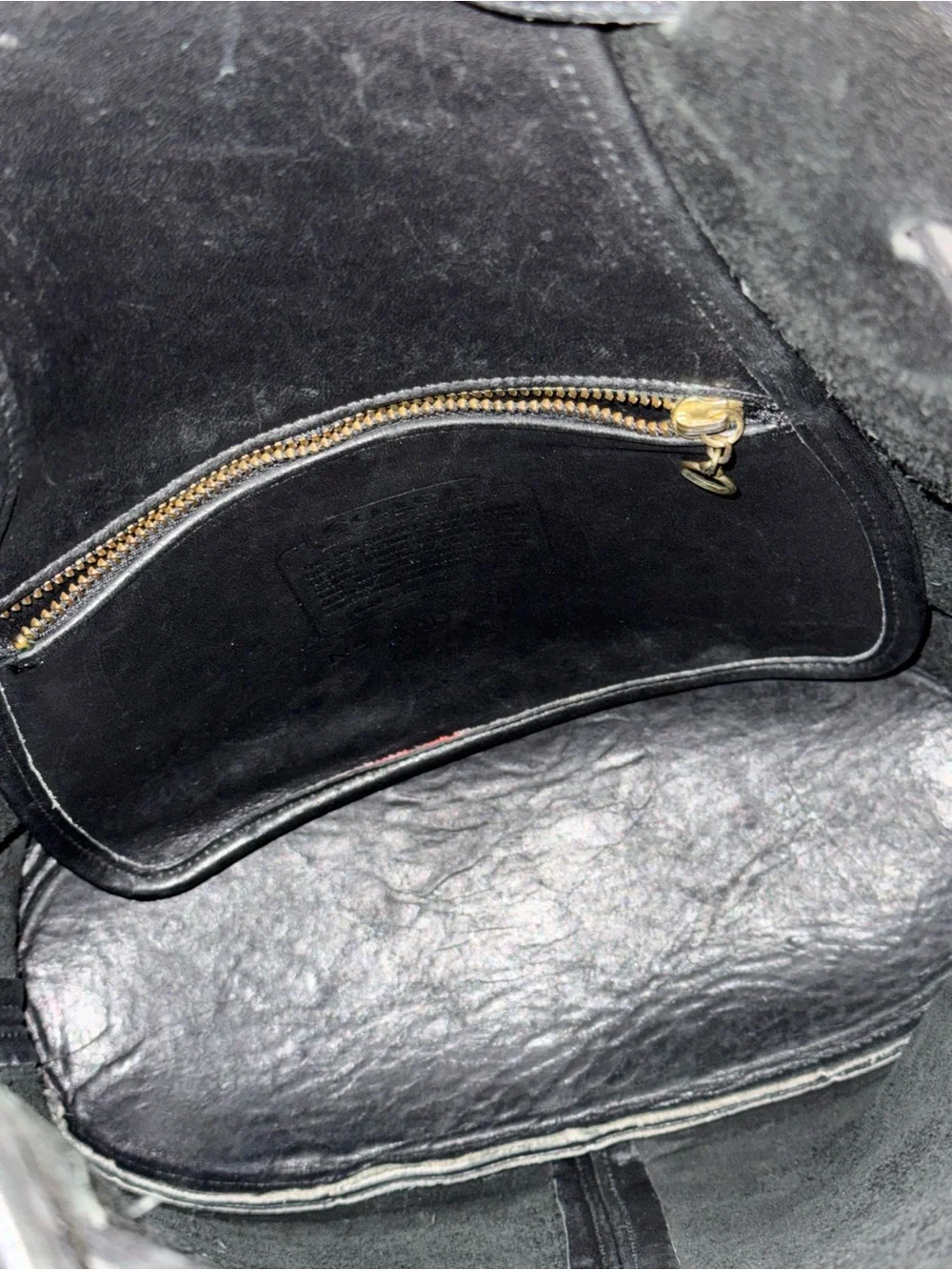 Vintage Coach Classic Black Leather Drawstring Bucket Bag - Picture 6 of 7